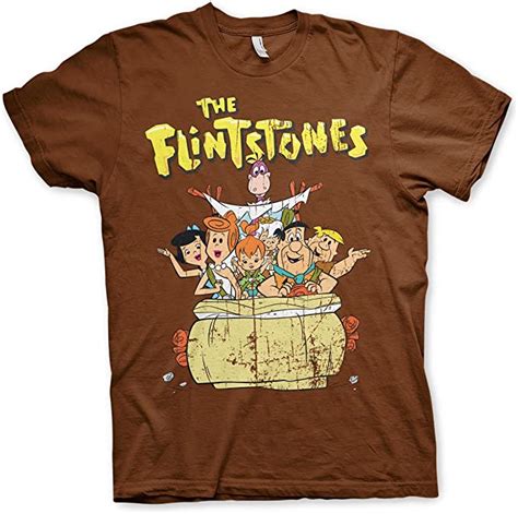 The Flintstones Officially Licensed T Shirt Brown