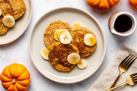 Fluffy Pumpkin Pancakes Vegan 6 Ingredients From My Bowl