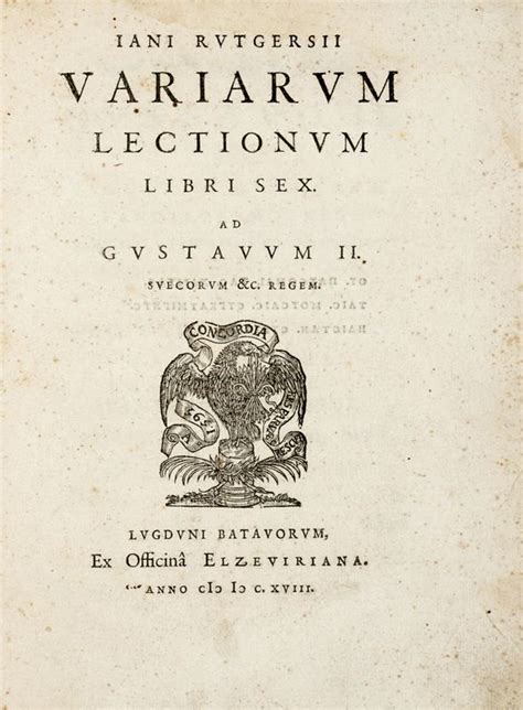 Rutgers Jan Variarum Lectionum Libri Sex Asta Libri Manoscritti E