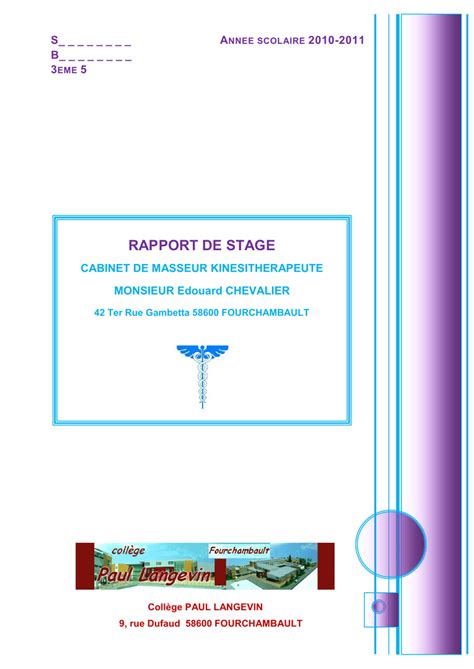 Exemple De Rapport De Stage 3eme En Pharmacie Jermanmexi