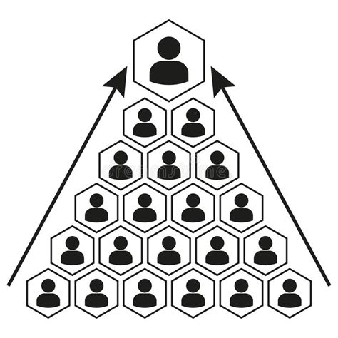 Wireframe With Levels Of Management Pyramid Team Concept Vector