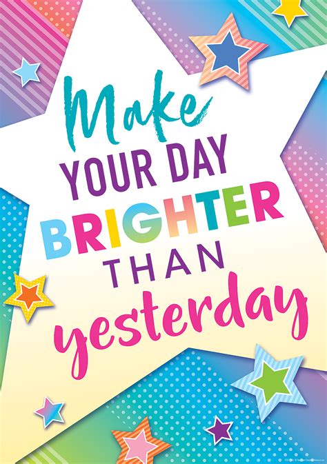 Make Your Day Brighter Than Yesterday Positive Poster Tcr7941