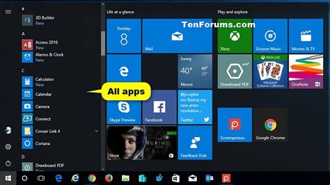 Foscam app for windows 10. Customization All apps in Start menu - Open and Use in ...