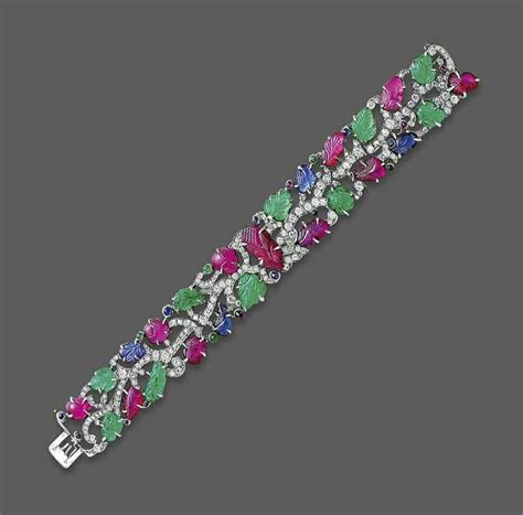 An Important Multi Gem And Diamond Tutti Frutti Bracelet By Cartier
