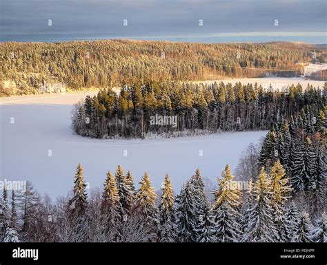 National Landscape View At Aulanko Nature Park In Hämeenlinna Finland