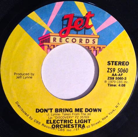 Electric Light Orchestra Dont Bring Me Down Vinyl 7 45 Rpm