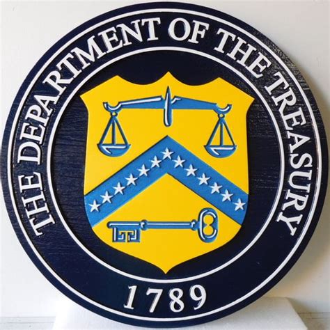 Federal Government Round Seals Carved Wood Wall Plaques