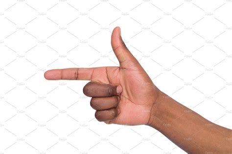 Palm Of Black Man The Index Finger P Background Stock Photos