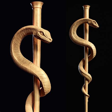Medical symbol Asclepius 3d print model covid-19