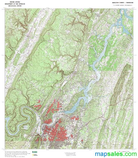 Hamilton County Tn Topo Wall Map By Marketmaps Mapsales