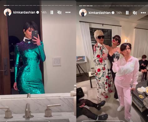 Kim Khloé Kylie And Kourtney Dress Up As Mom Kris Jenner For Her