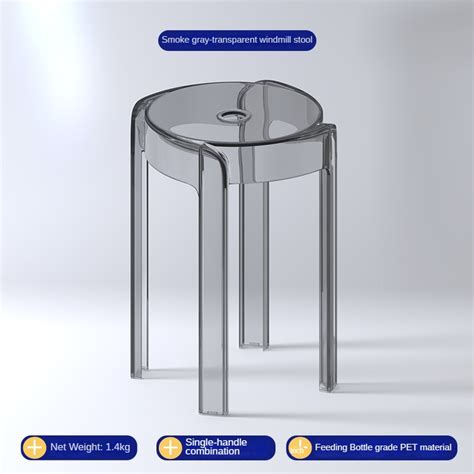 Stackable Transparent Plastic Stool Chair Monoblock Minimalist Stool