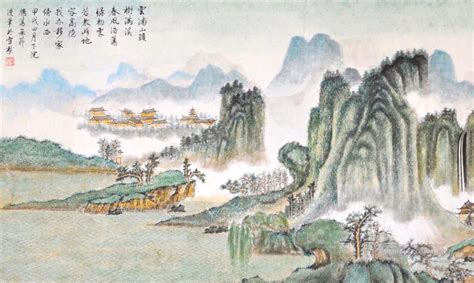 Landscape Courtesy Of Zhang Cuiying Traditional Chinese Painting In Oil