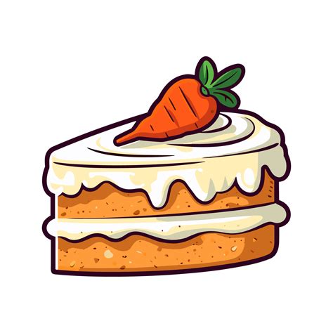 Carrot Cake Clip Art Illustration Transparent Backgrund Generative Ai