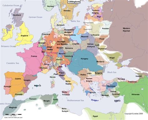Map Of Europe In Year 1300 Europe Map Map History