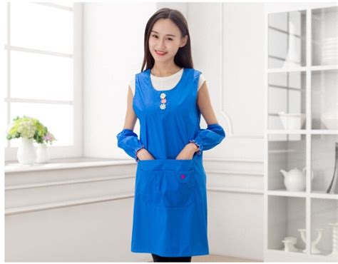 1pc New Convenient Womens Waterproof Housewife Kitchen Waist Aprons Jeanette Waterproof Floral