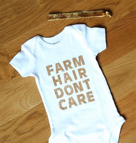 Farm Hair Dont Care Bodysuit With Headband Baby Farmers Etsy Funny