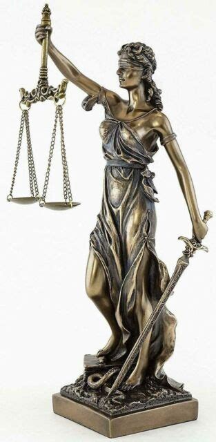 Blind Lady Justice Holding Scales Statue Sculpture Themis 18 For Sale