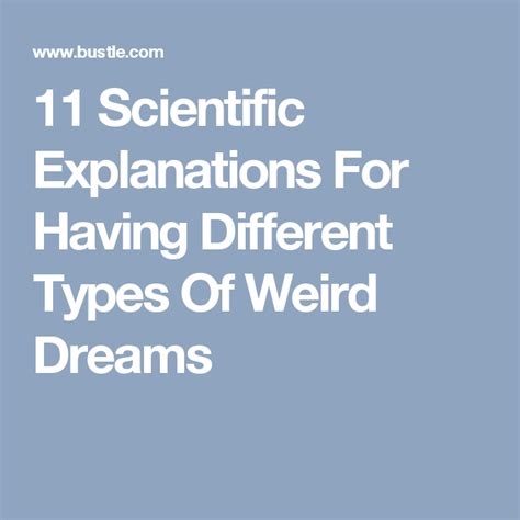 11 Scientific Explanations For Having Different Types Of Weird Dreams Scary Dreams Earth
