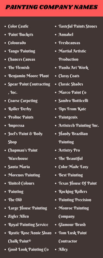 399 Catchy Painting Company Names Ideas And Suggestions