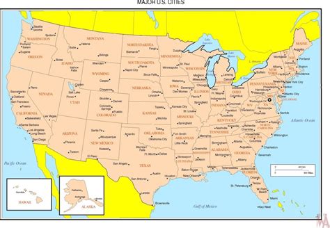 Exploring The Usa Map With Major Cities Las Vegas Strip Map