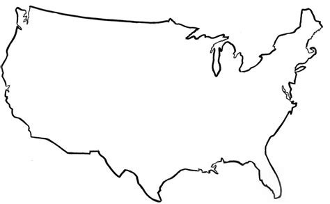 Black Outline Map Of The United States United States Map