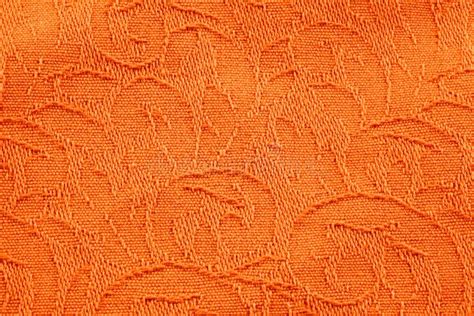 Texture Of Orange Brocade Fabric Stock Image Image Of Fabric Brocade