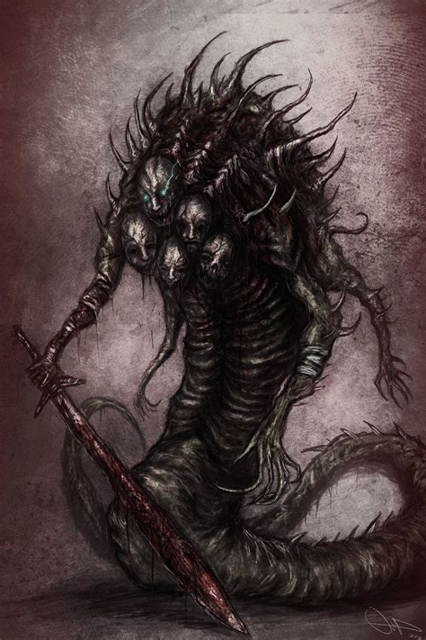 Snake Demon Страшные рисунки Искусство ужасов Концепты существ