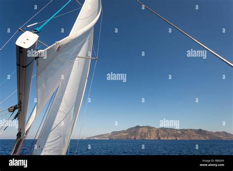 Sailing The Aeolian Islands Lipari Sicily Stock Photo Alamy