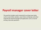 Letter To Payroll Manager Photos