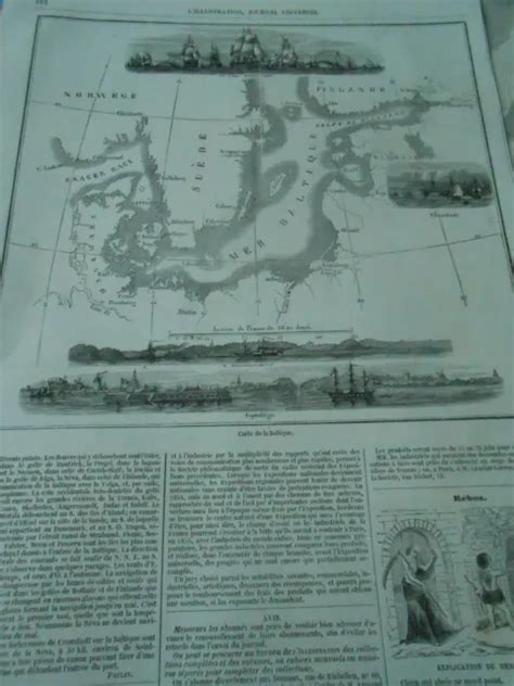 Gravure 1854 Carte De La Baltique Eur 1499 Picclick Fr