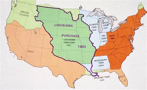 Map Showing The Area Covered By The Louisiana Purchase The Land Which