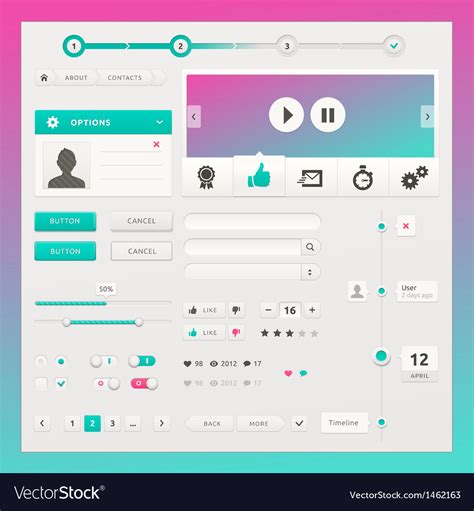 User Interface Elements For Web And Mobile Vector Image