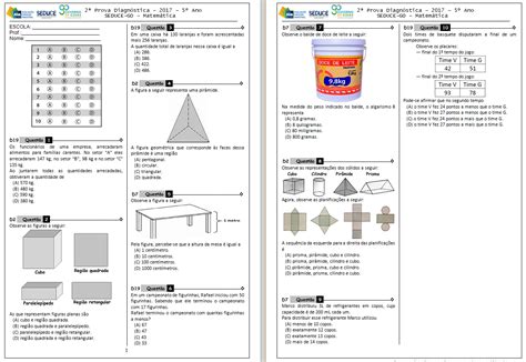 Simulado De Matem Tica Ano Prova Brasil Para Imprimir S Escola