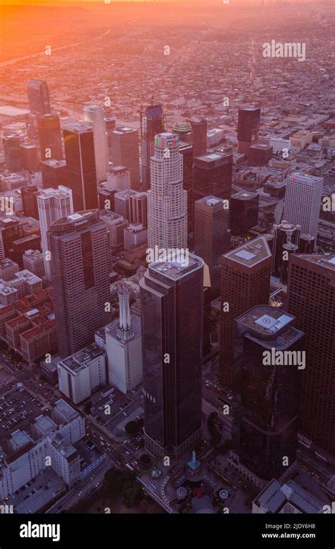 Downtown Los Angeles Aerial Photography Stock Photo Alamy