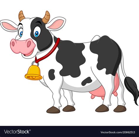 Cartoon Happy Cow Royalty Free Vector Image Vectorstock
