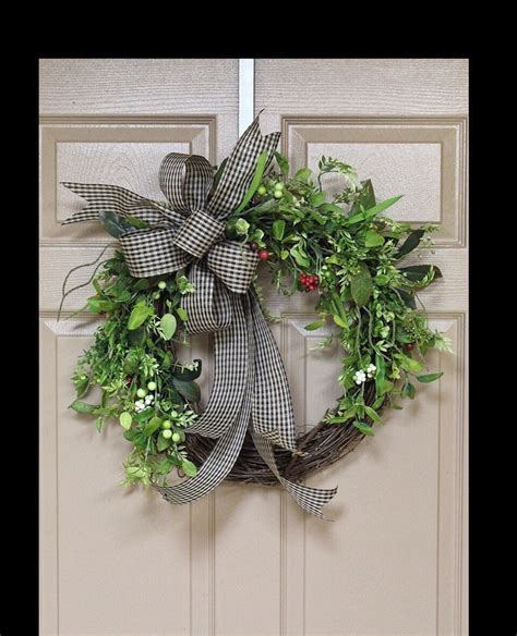Front Door Wreaths Everyday Wreath For Year Round Greenery Etsy