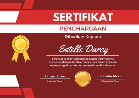 Contoh Piagam Penghargaan Juara Lomba 17 Agustus Diane Hamilton