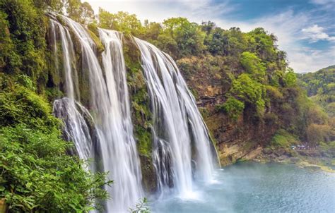 Wallpaper Landscape River Rocks Waterfall Summer Forest River