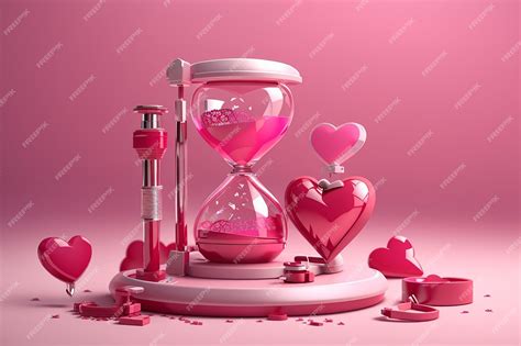 Premium Ai Image Pink Hourglass Heart Donor Day Blood Transfusion 3d