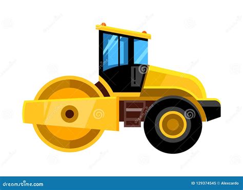 Road Roller Yellow Construction Asphalt Roller Truck Transportation
