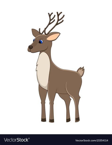 Cute Cartoon Reindeer Arctic Animal Royalty Free Vector