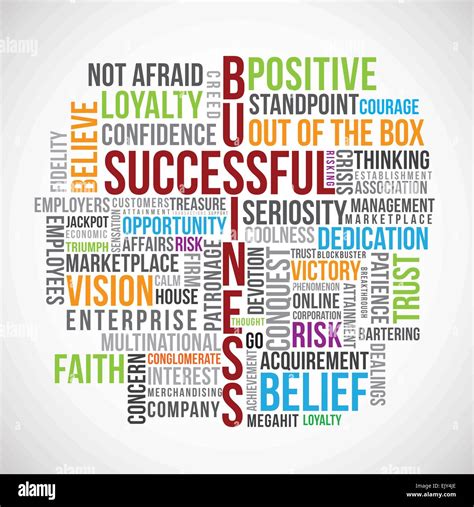 Successful Business Word Cloud Vector With Related Text Stock Vector
