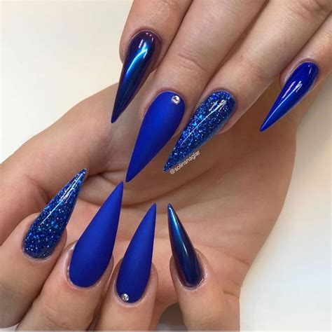 Pin By Courteney Greer On Blue Nail Polish Stiletto Nails Designs
