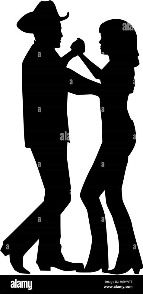 Country Dancing Couple Silhouette Stock Photo Alamy