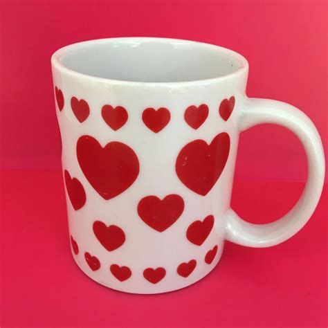 Oriental Trading Company Valentines Day Red Love Hearts Ceramic Coffee