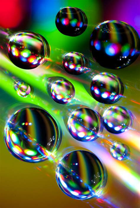 Rainbow Color Explosion In Water Drops Macro Of Water Drop Flickr