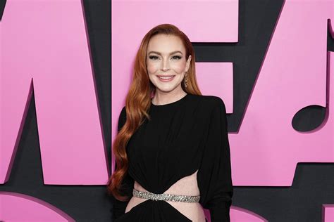 For The New York Movie Premier Of Mean Girls Lindsay Lohan In A Midriff Cutout Black Dress With
