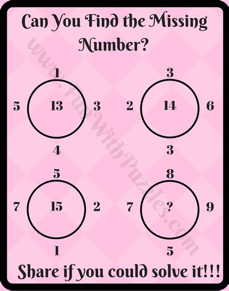 Maths Logic Circle Puzzle Questions With Answers For School Students