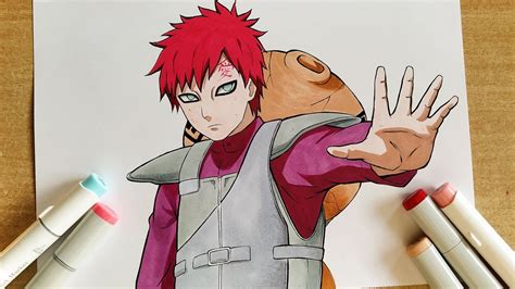 How To Draw Gaara Naruto Step By Step Tutorial Youtube